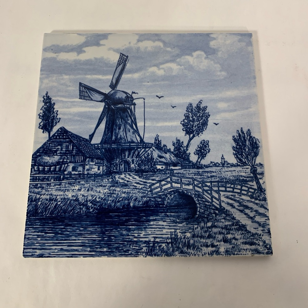 Delft Blauw Blue‎ Windmill Tile